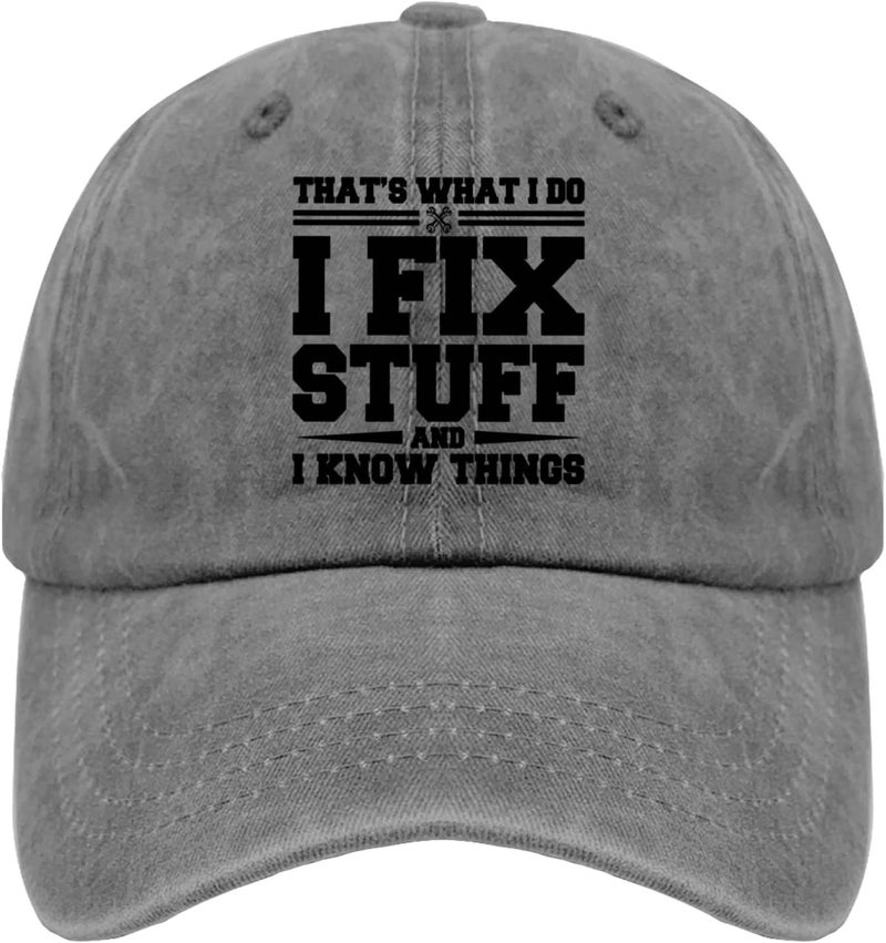 ACEMIRE That's What I Do I Fix Stuff and I Know Things Dad Hats for Men Graphic Baseball Cap Adjustable - Image 1